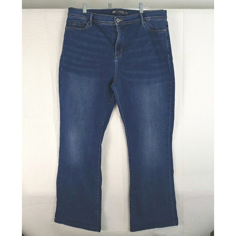 Levi's 512 Perfectly Slimming Bootcut Jeans Women's 18 Dark Wash Stretch Denim - Picture 2 of 16